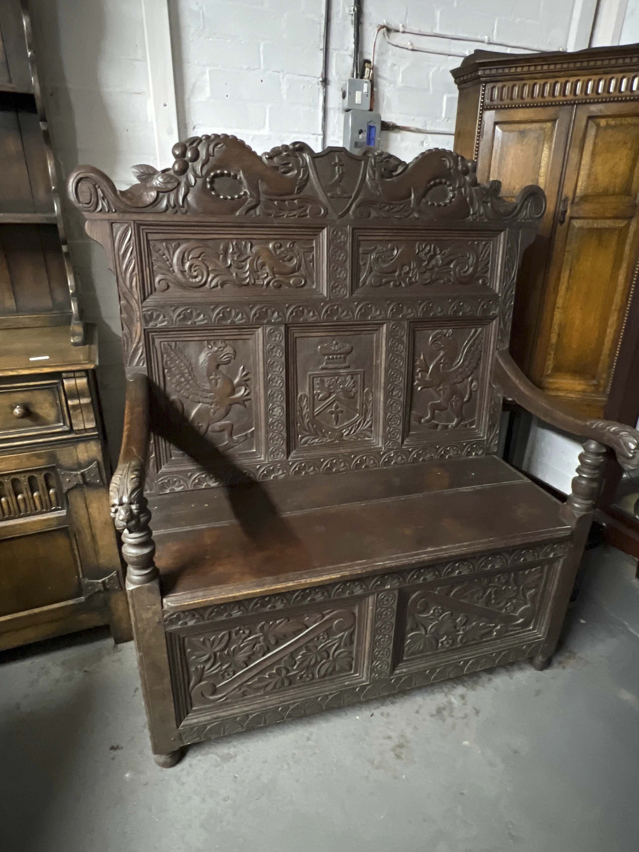 イギリス 1800年代 オーク モンクスベンチ EC-05675