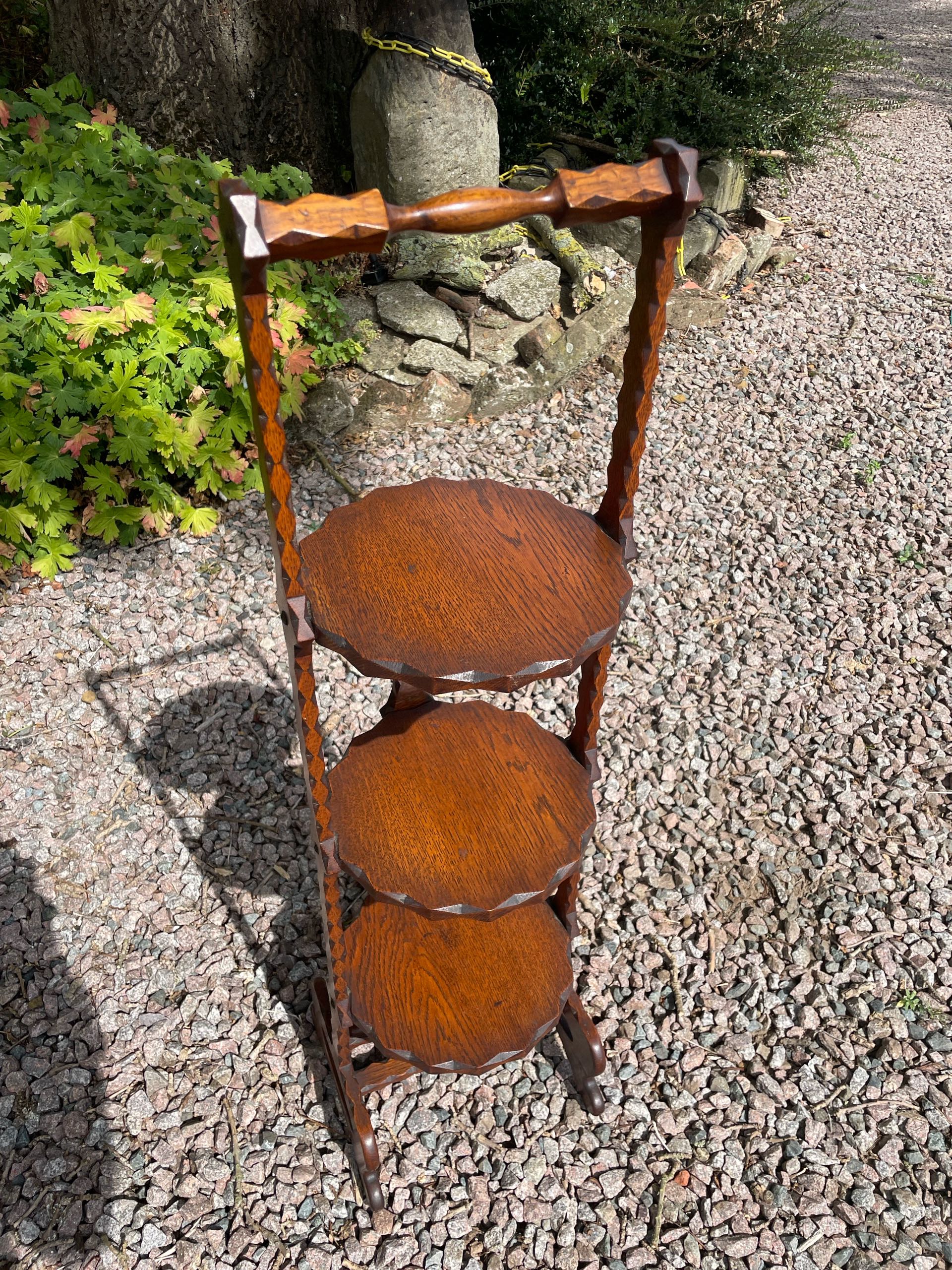 イギリス 1930年代 オーク ケーキスタンド ECUKOB0079