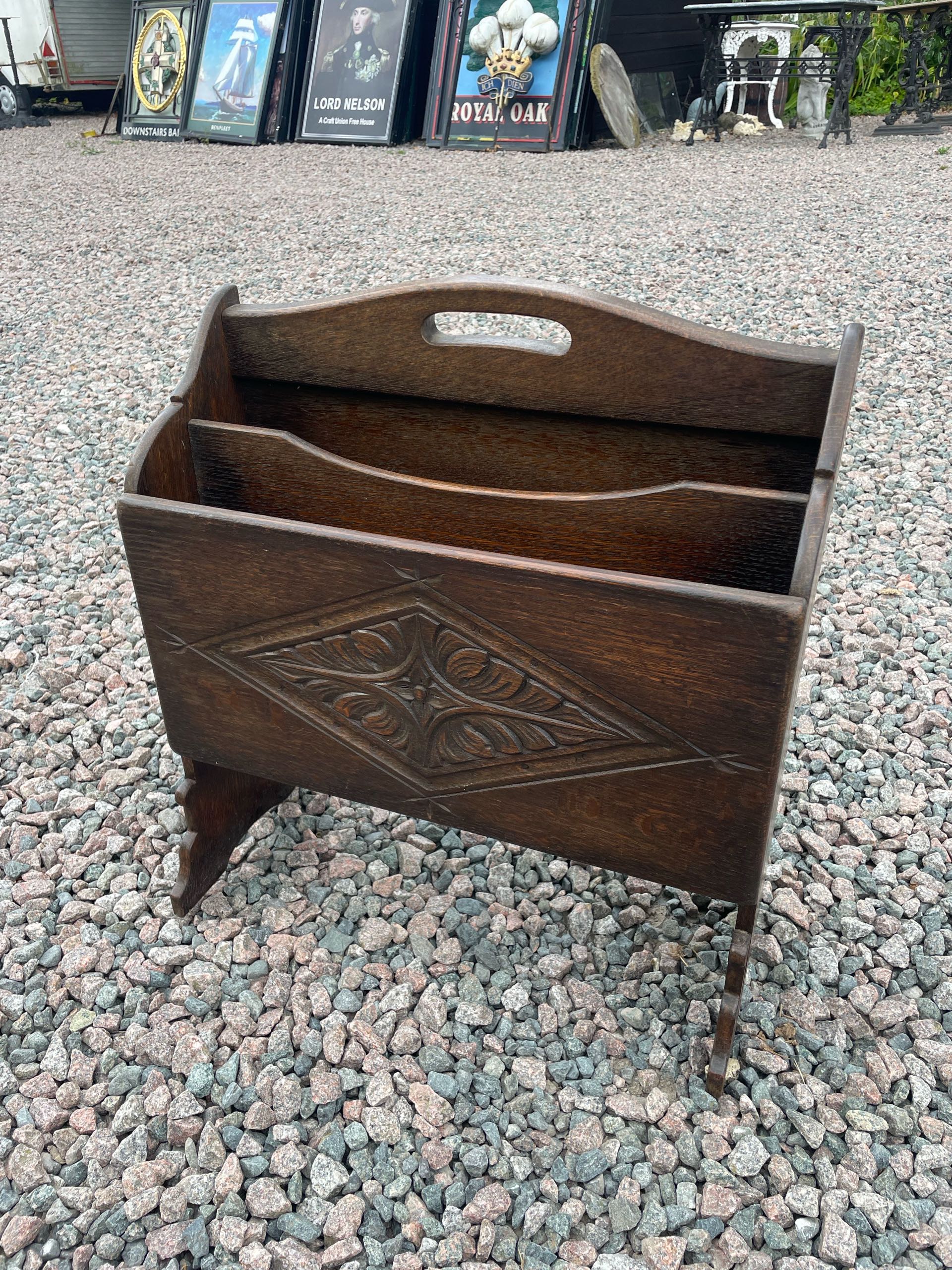 イギリス 1930年代 オーク マガジンラック ECUKOB0094