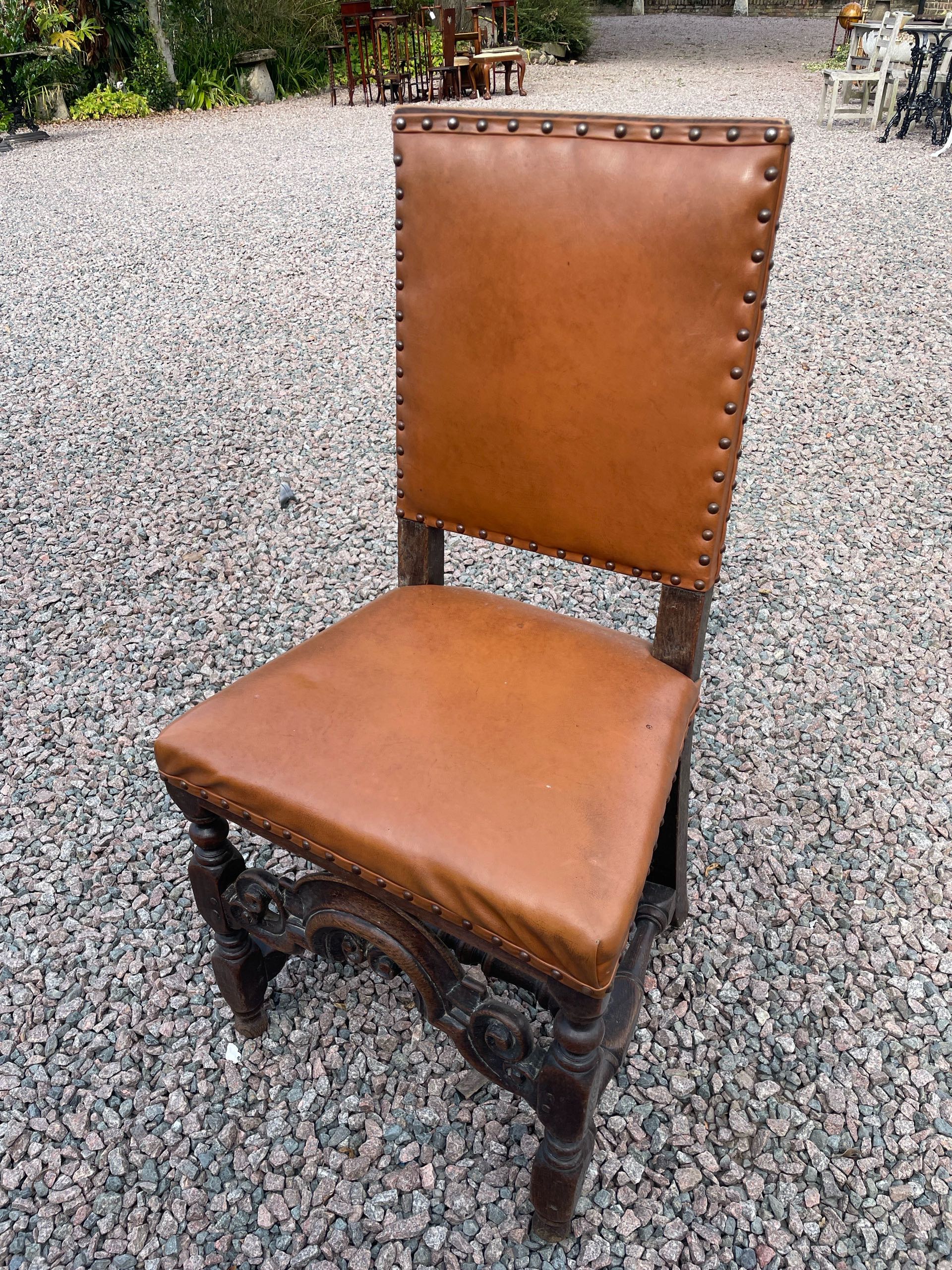 イギリス 1900年代 オーク レザー チェア ECUKOB0099