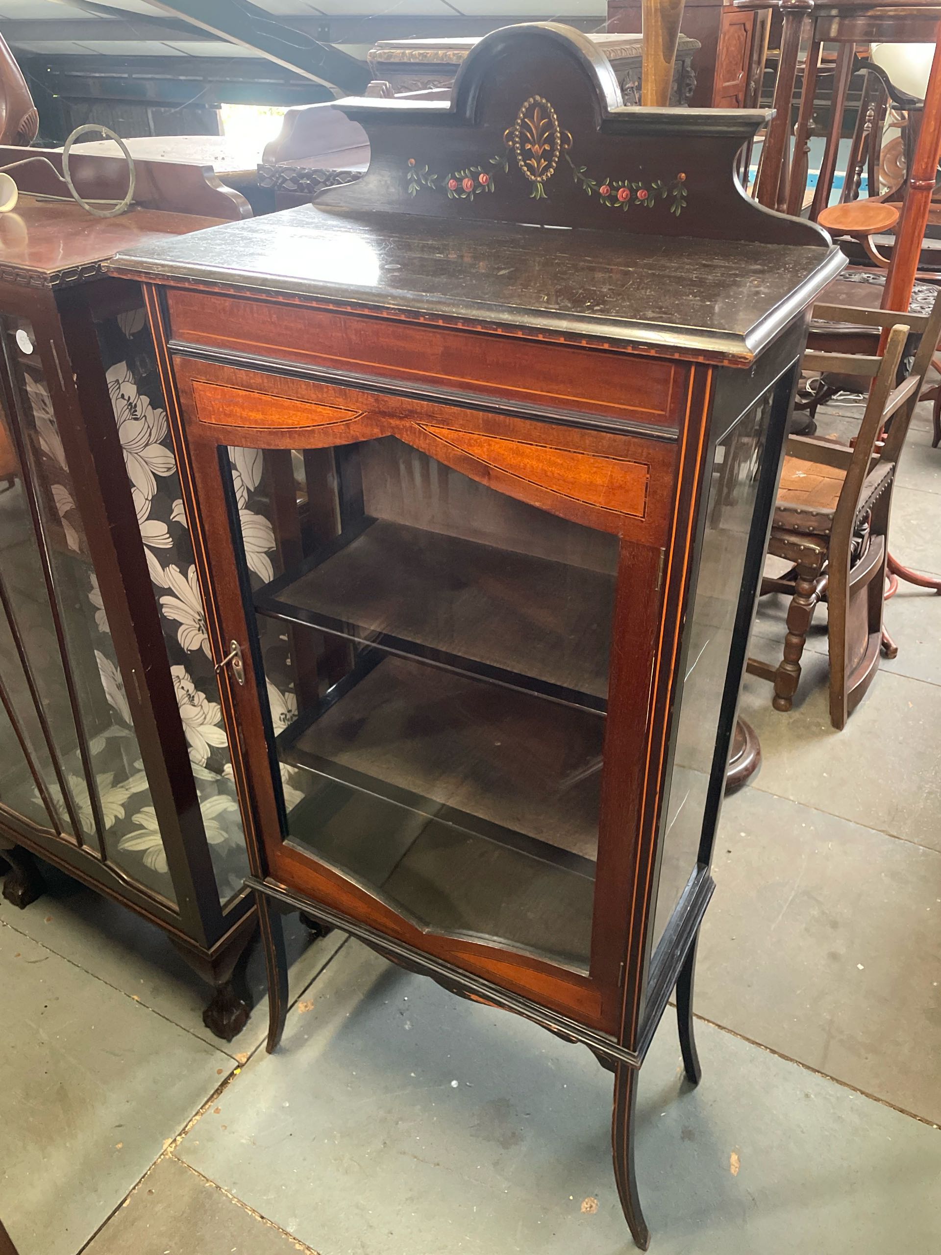 イギリス 1900年代 マホガニー ガラスキャビネット ECUKOB0102