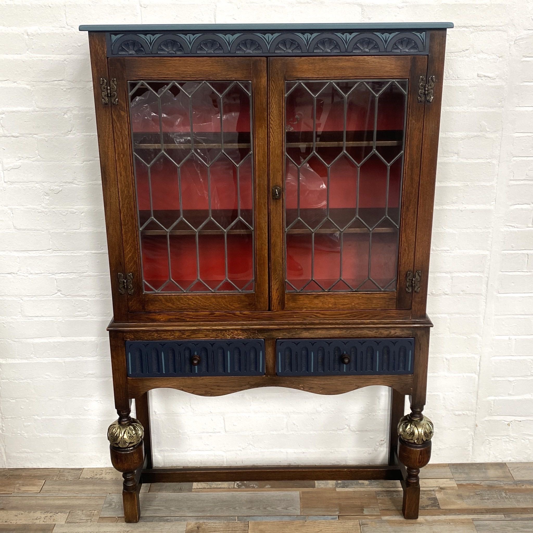 イギリス 1960年代 オーク ガラスキャビネット ECUKSE0023