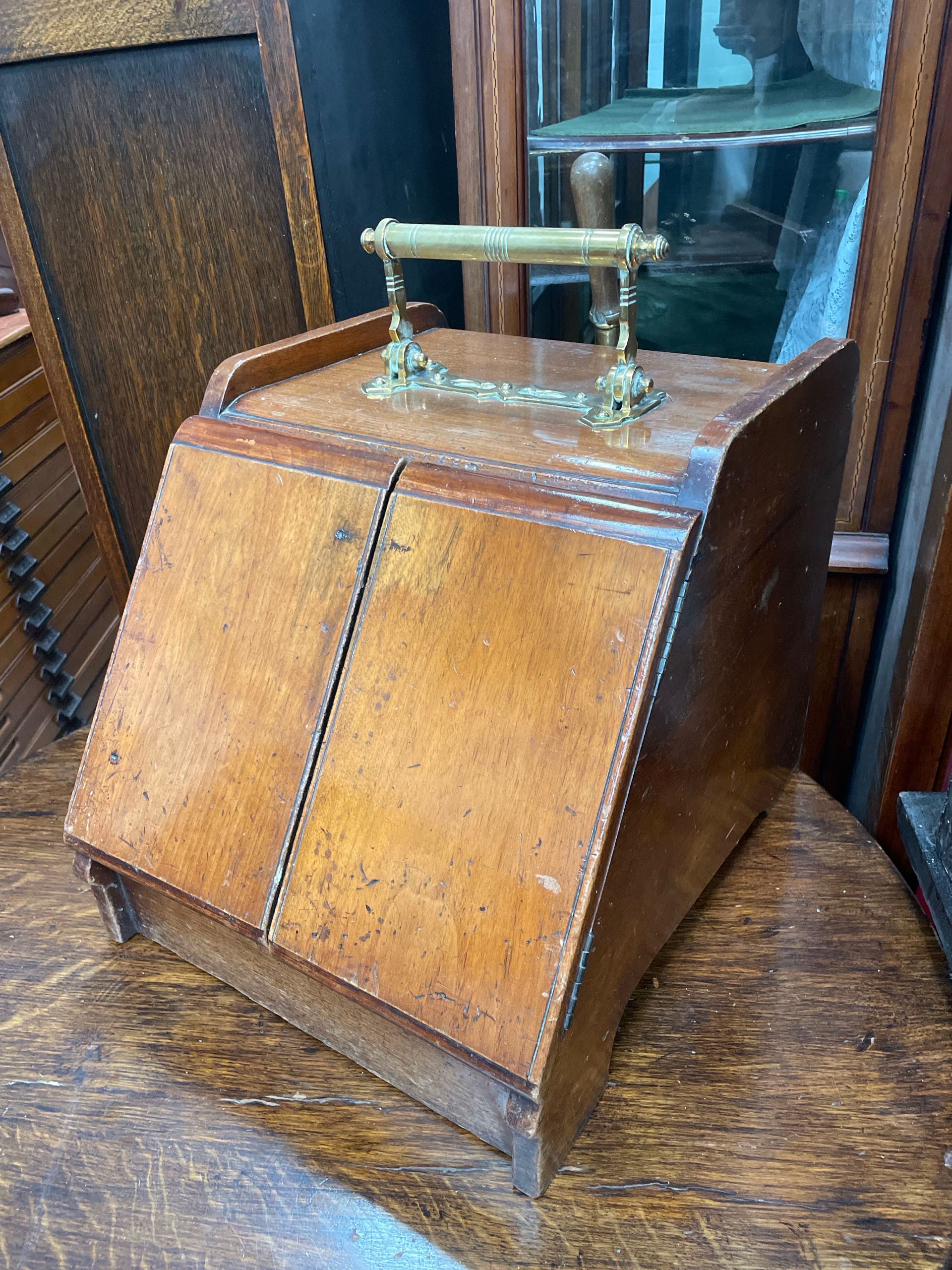 イギリス 1910年代 マホガニー 真鍮 コールボックス ECUKOB0020