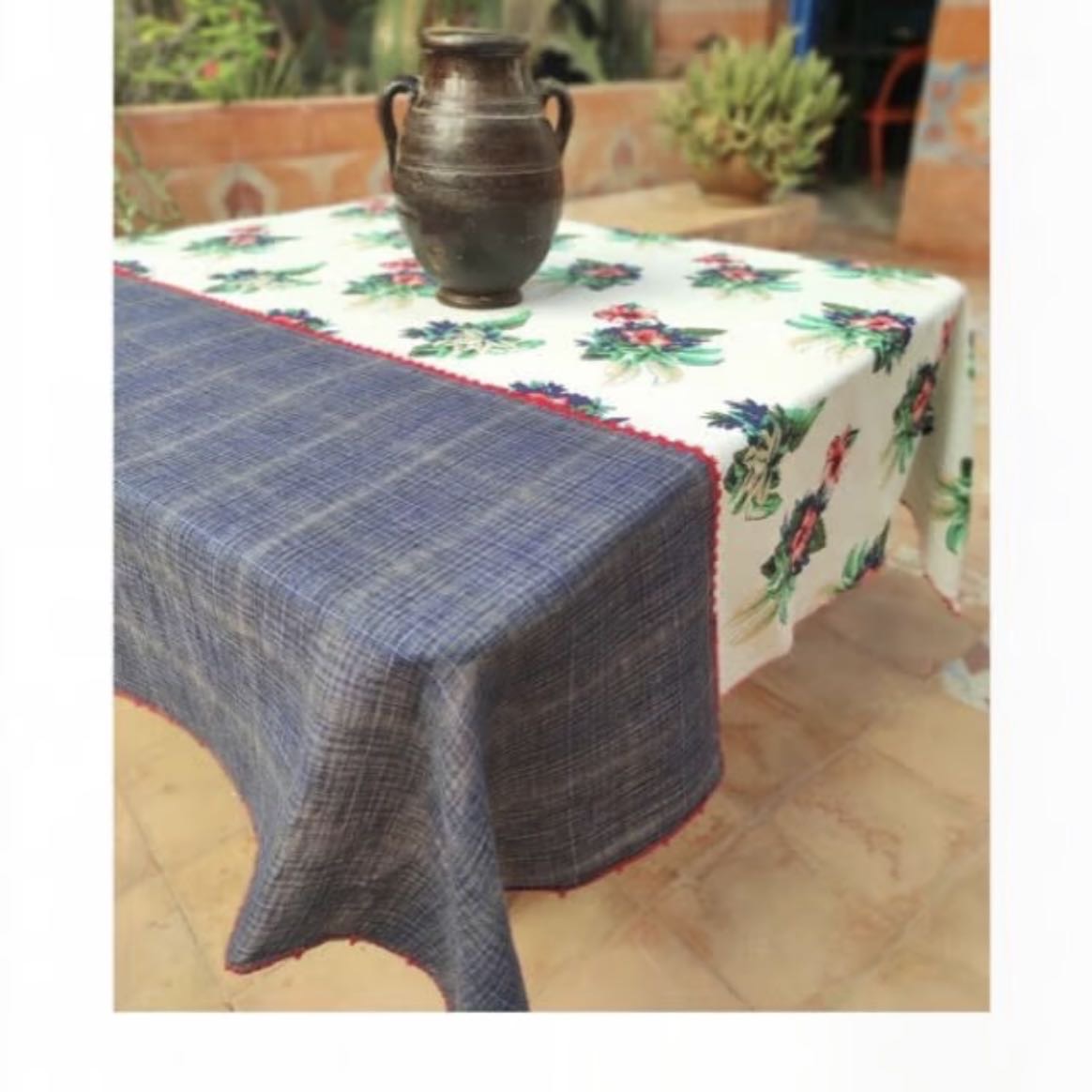 LeO ATLaNTE テーブルクロス タータンチェック×フラワー ECJPJC0059