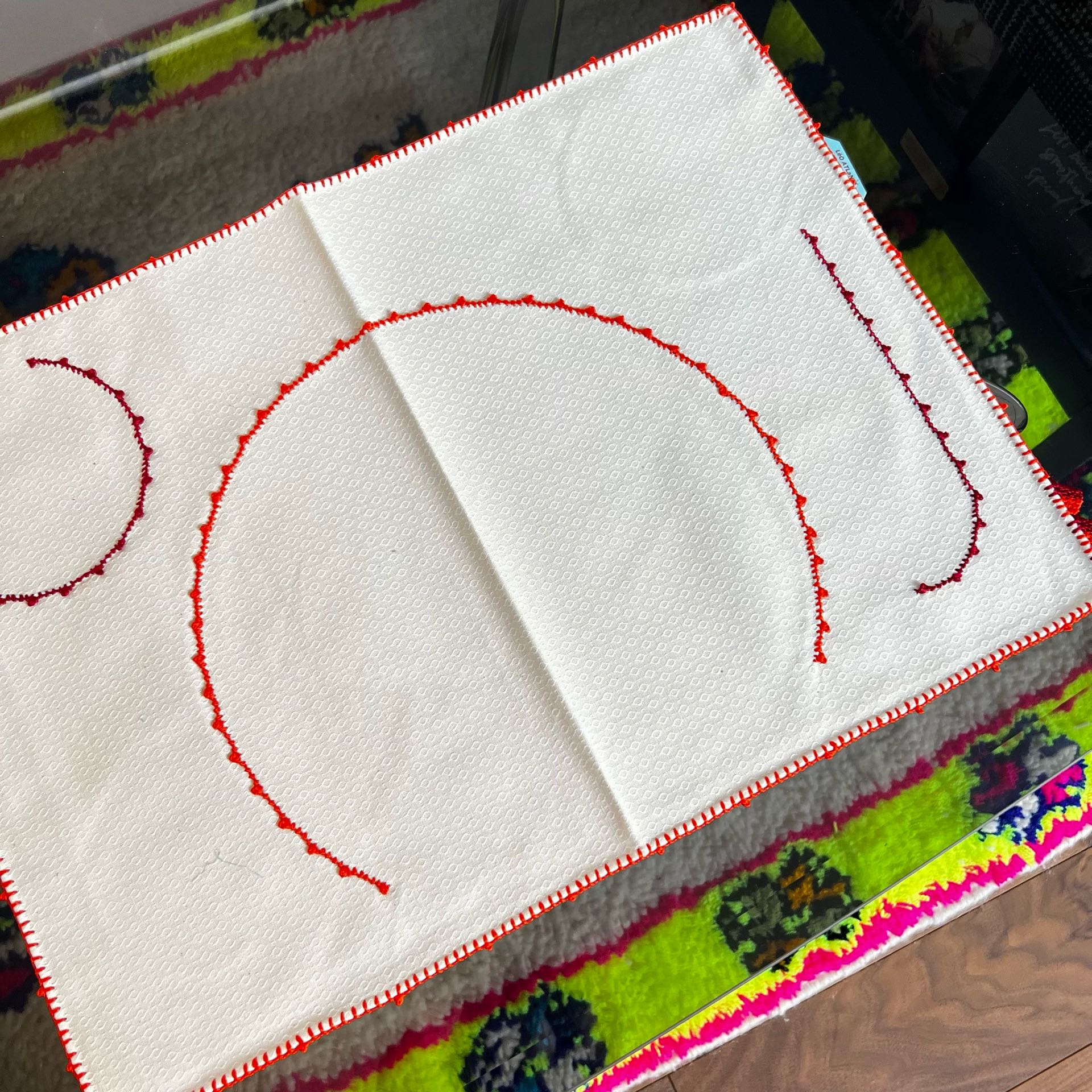 LeO ATLaNTE ランチマット／オレンジ刺繍 ECJPJC0080