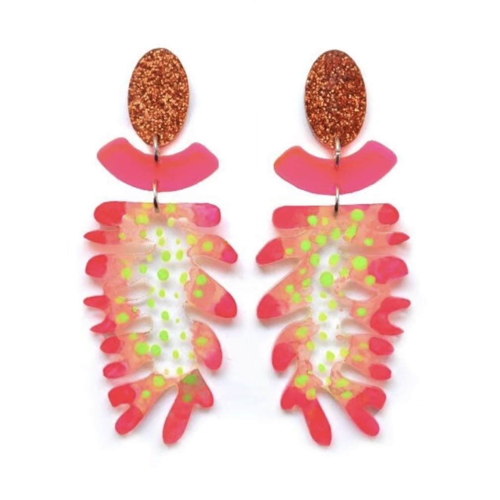 カラフルピアス/ピンクリーフ ECJPJC0123