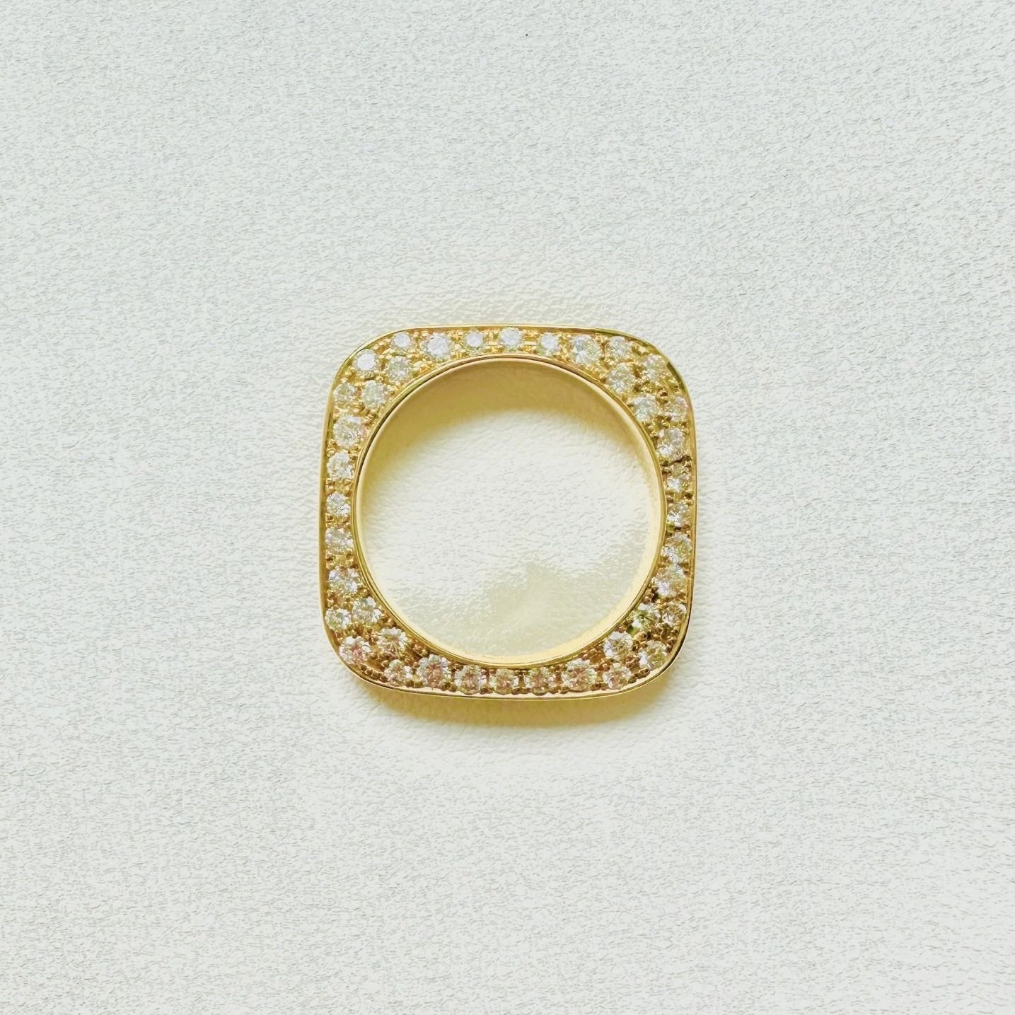 日本 K18YG ダイヤモンド ISISS スクエアパヴェリング/ K18YG ECJPJC0198