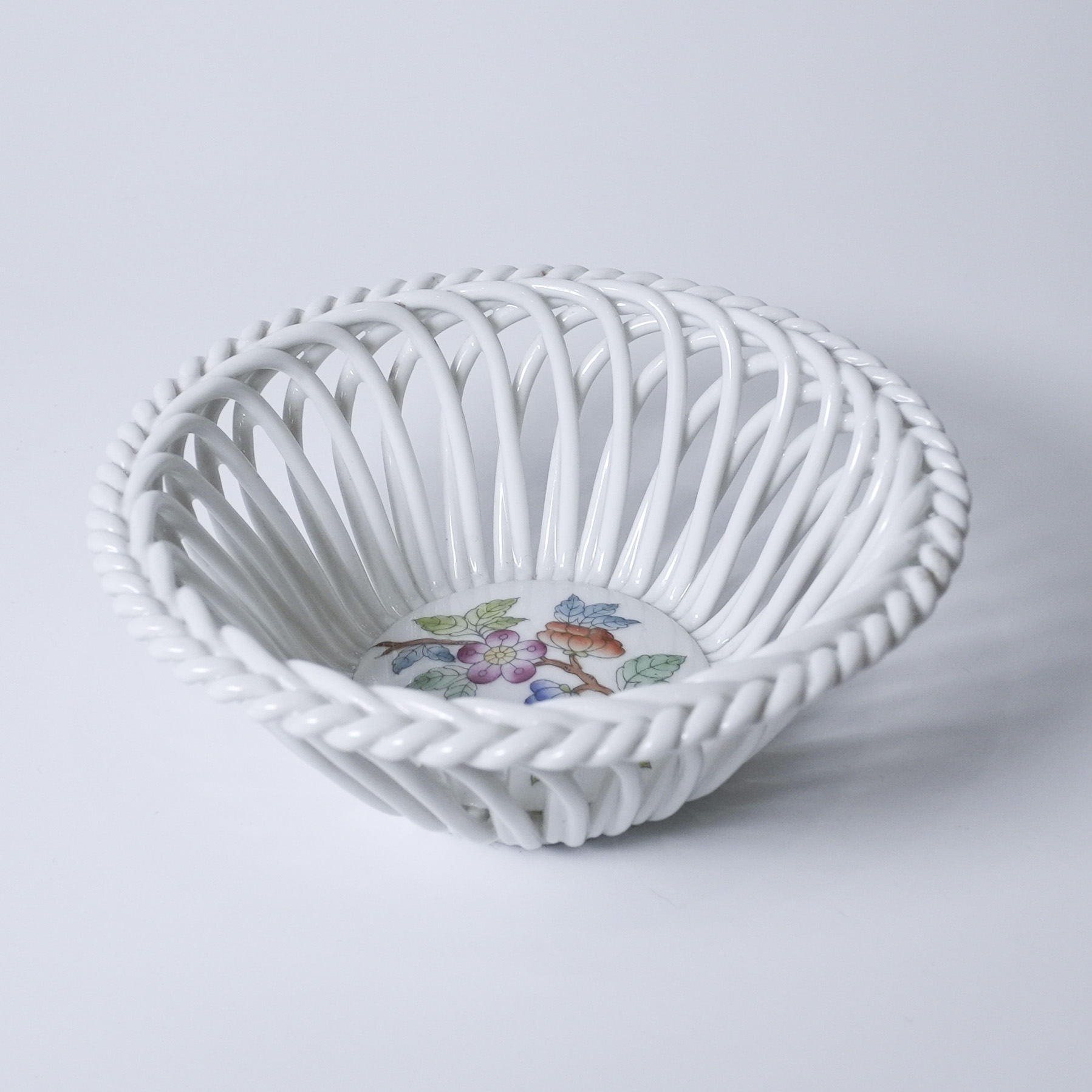 ハンガリー 1960年代 Herend ヘレンド ヌードルワーク バスケット