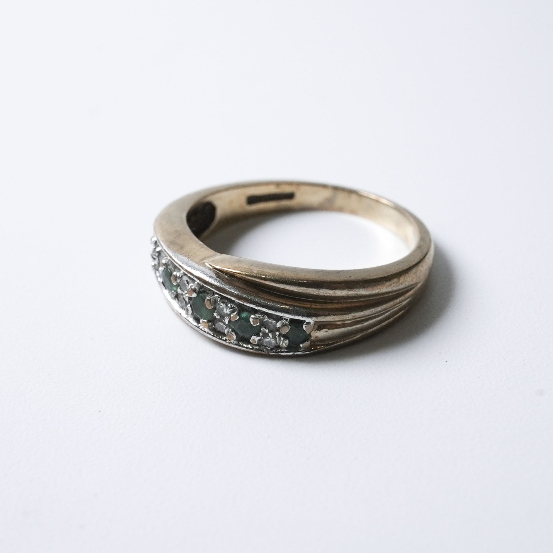 イギリス 1900年代 9Kゴールド エメラルド アンティークジュエリー リング