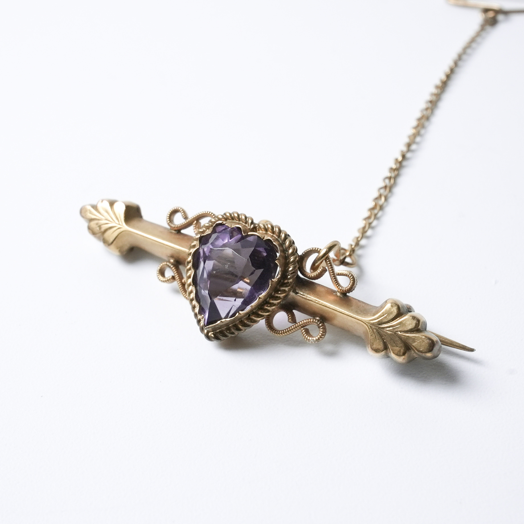 イギリス 1900年代 9Kゴールド アンティークジュエリー ブローチ