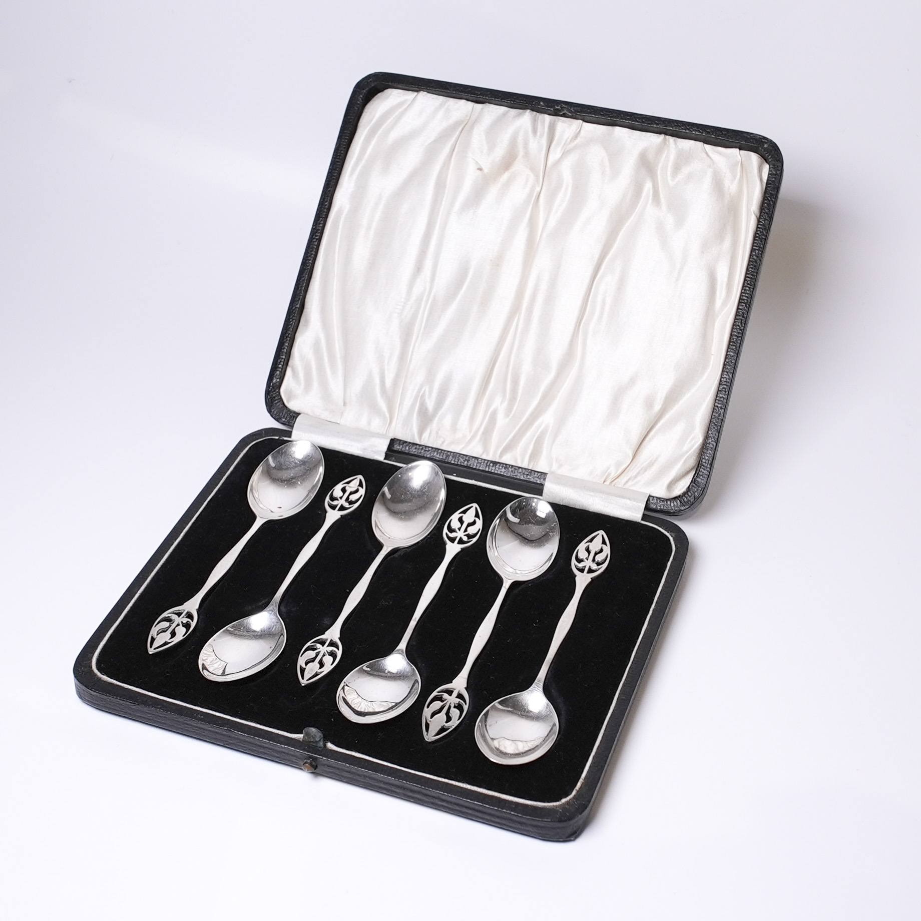 イギリス 1925年 ピアス細工ティースプーン6本セット UR-31