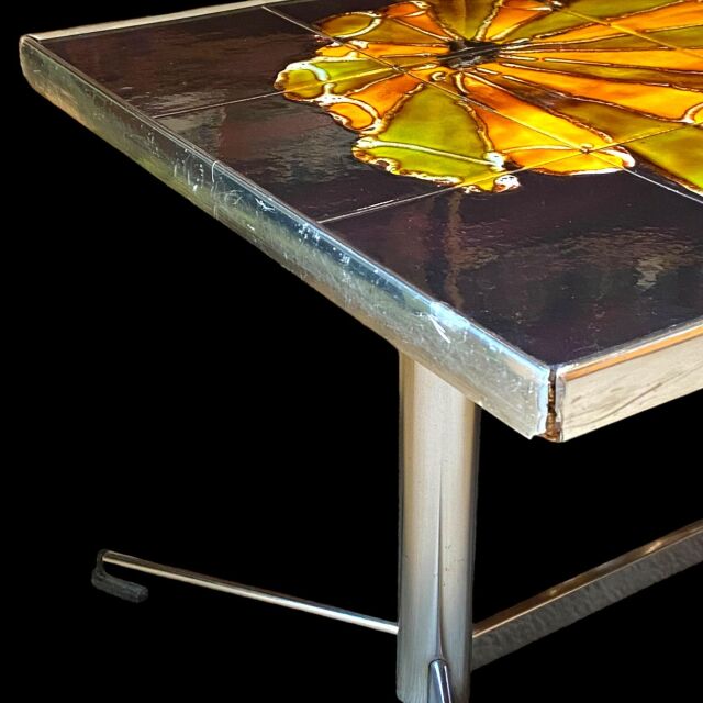 1960年代 ベルギー コーヒーテーブル 北欧モダン タイルトップ