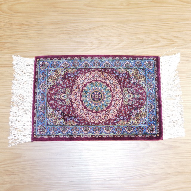 高密度ウィルトン織 ペルシャ絨毯 ミニラグ 44×30 イラン製 モダール100% Hakamaneshi 玄関マット アンティーク