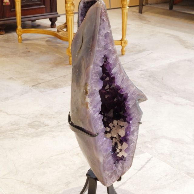 2月誕生石 アメジストクラスター ドーム 紫水晶 高品質 アメジストドーム スタンド付 紫水晶 原石 クラスター ジオード