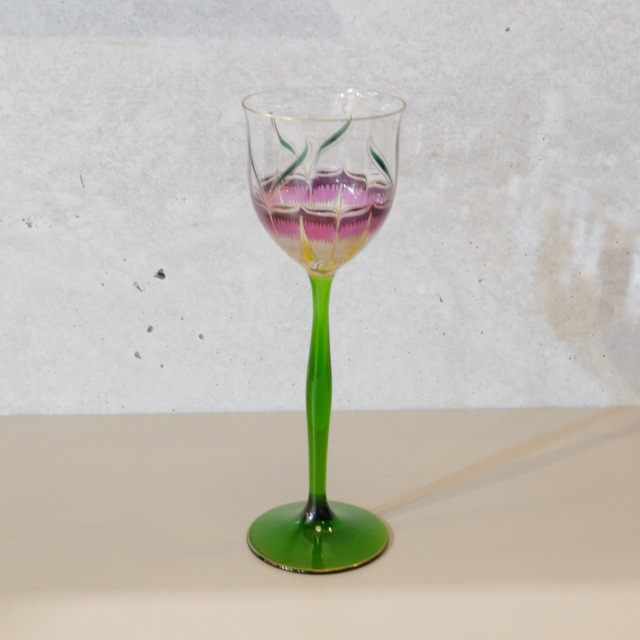 1900年頃 テリジェンタール アールヌーヴォー様式 花文様 ワイングラス