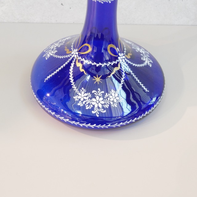 アンティーク調 コバルトブルー ガラス デキャンタセット ジョージアン
