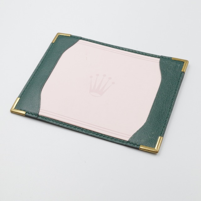 ロレックス 純正 グリーンレザー メモ＆カードケース 未使用品