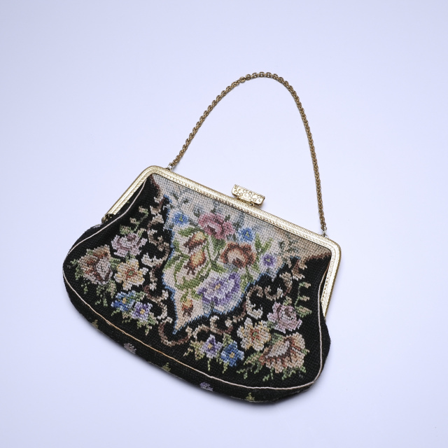 フランスアンティーク プチポワン バッグ こもり 