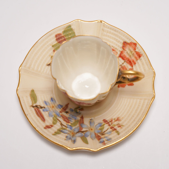イギリス 1880年代 磁器 Royalworcester ロイヤルウースター デミタス 