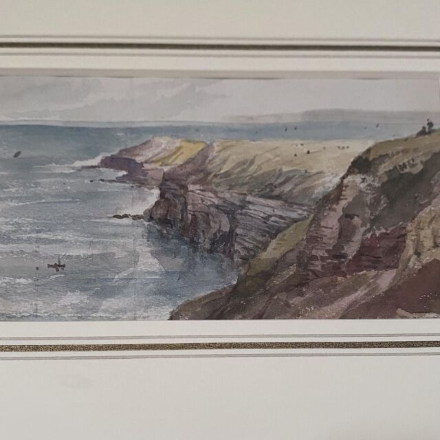イギリス 1837年代 ペーパー   G. Vawser 風景水彩画 EC-14642