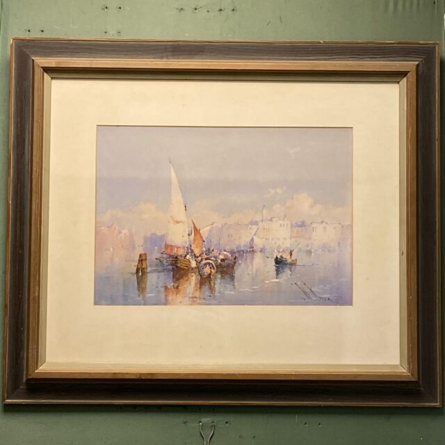 イギリス 1801年代 ペーパー 水彩画 風景画 ウォールアート ペア