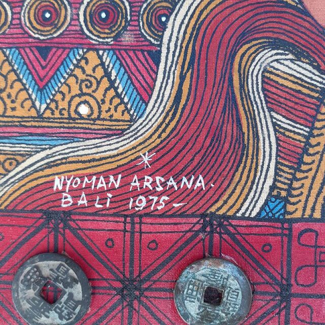 インド 1975年代 キャンバス   油絵 ウォールアート EC-14657