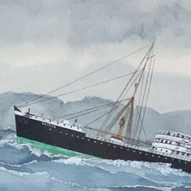 イギリス 1901年代 ペーパー   水彩画 ウォールアート EC-14658