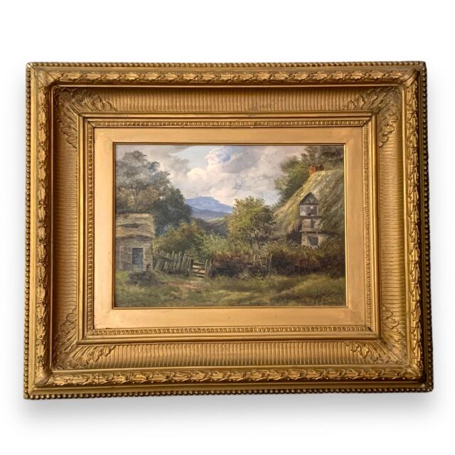 イギリス 19世紀 キャンバス A.W Bibbs A.W. ビブス 絵画 EC-14828