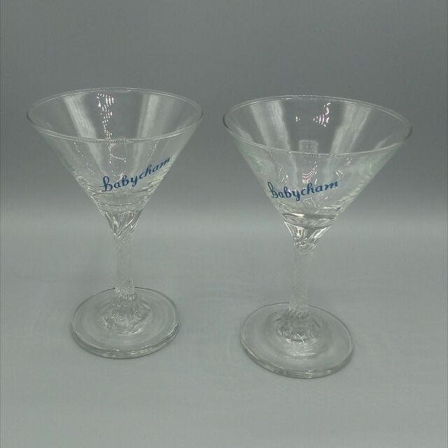 イギリス 1950年代 ガラス ツイストステム ベイビーチャム グラスペア EC-15531
