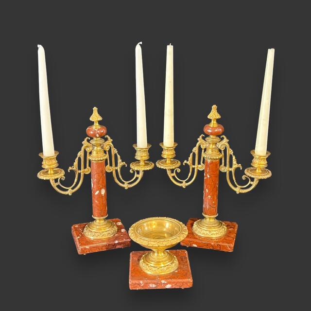 ヨーロッパ 19世紀 マーブル ビクトリア朝 デスクコンパニオンセット