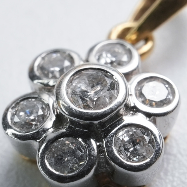 ビンテージ 天然ダイヤモンド 18K ペンダントトップ