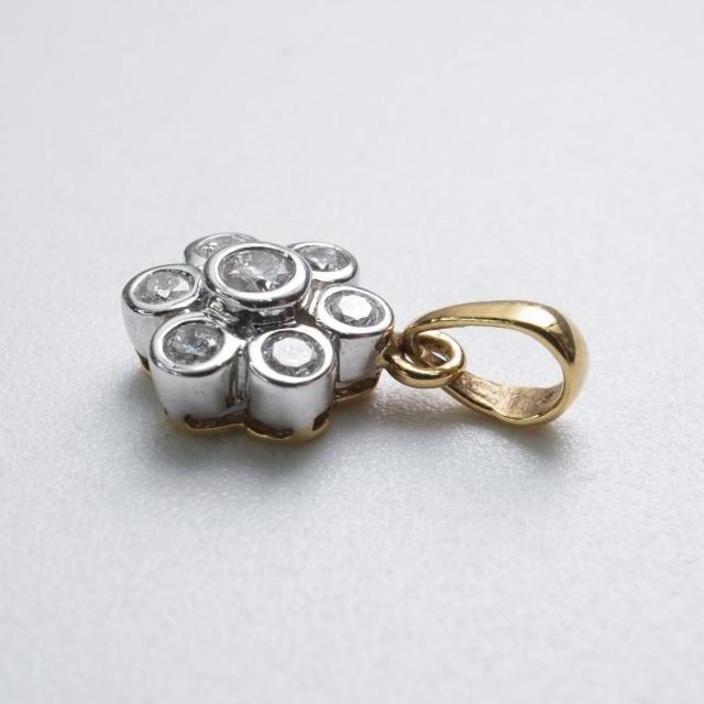 ビンテージ 天然ダイヤモンド 18K ペンダントトップ