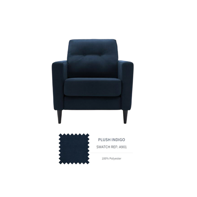 	G-PLAN ジープラン ELEANOR チェア A901 PLUSH INDIGO CHAIR イギリス 新品  ポリエステル  EC-GP2110