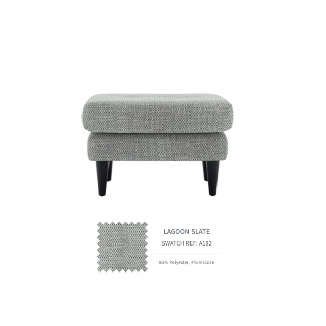 	G-PLAN ジープラン ELEANOR フットスツール A182 LAGOON SLATE FOOTSTOOL イギリス 新品  ポリエステル94% ビスコース6%  EC-GP2117