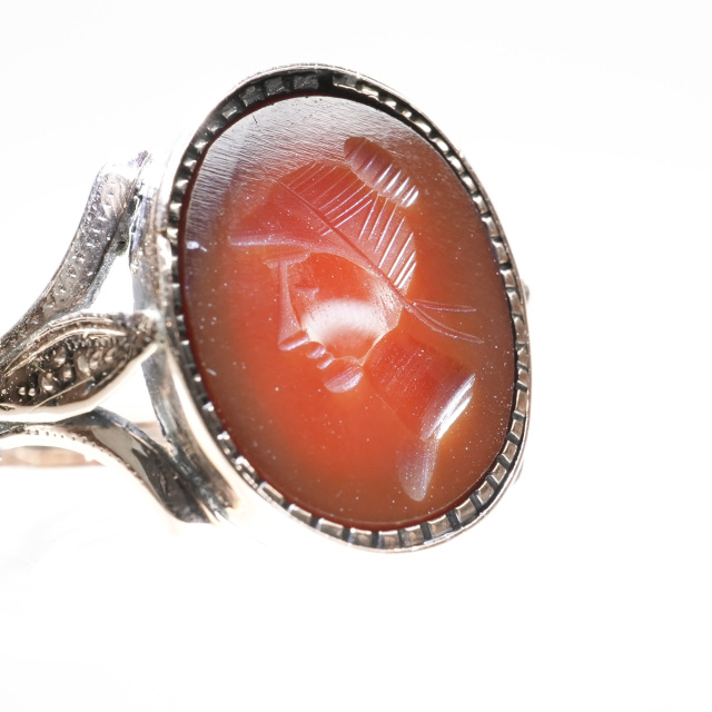 イタリア 1800年代 天然カルセドニー - - リング EC-ITA0203-004