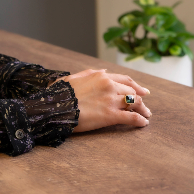 アンティーク オールドカット ダイヤモンド ソリテールリング 18金WG