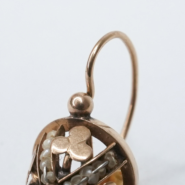 中国　アンティーク　ピアス アンティーククリスタルピアス antique crystal earrings <PE1