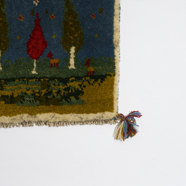 イラン 新品 ウール100% ギャッベ（座布団サイズ） ECCNG0052