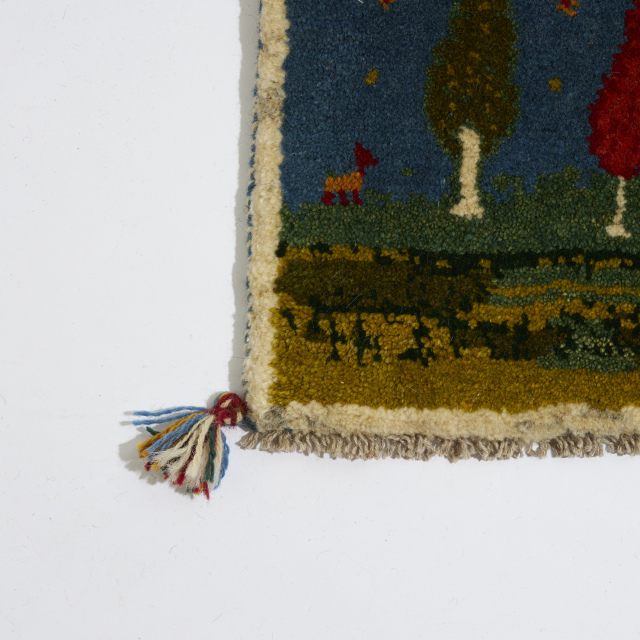 イラン 新品 ウール100% ギャッベ（座布団サイズ） ECCNG0052