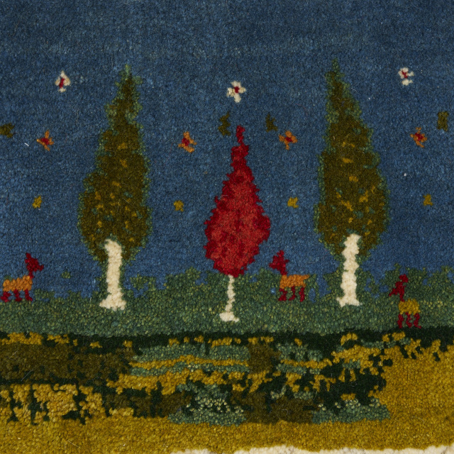 イラン 新品 ウール100% ギャッベ（座布団サイズ） ECCNG0052