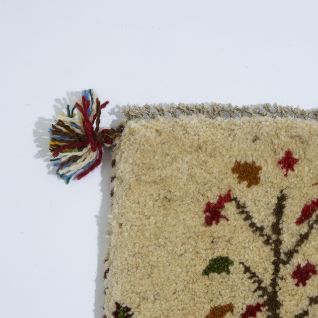 イラン 新品 ウール100% ギャッベ（座布団サイズ） ECCNG0064