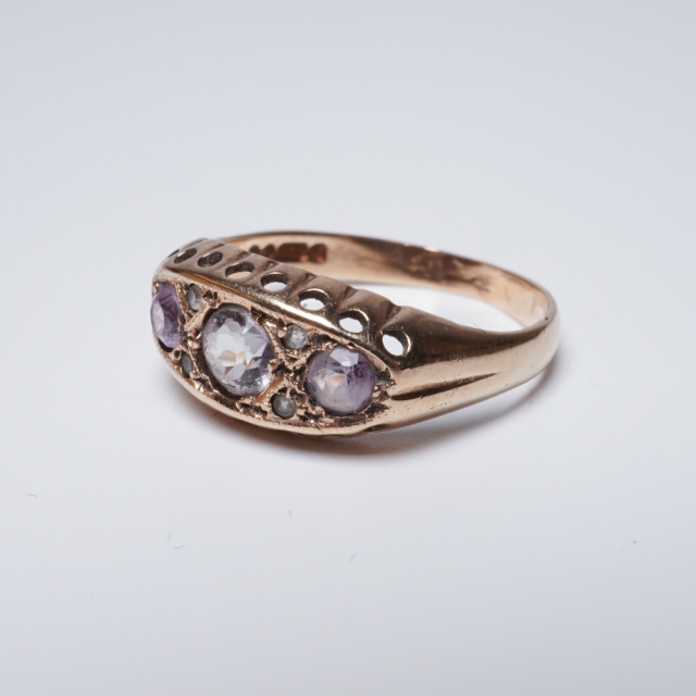 イギリス ビンテージ 9ctゴールド アメシスト リング EC-F507704049
