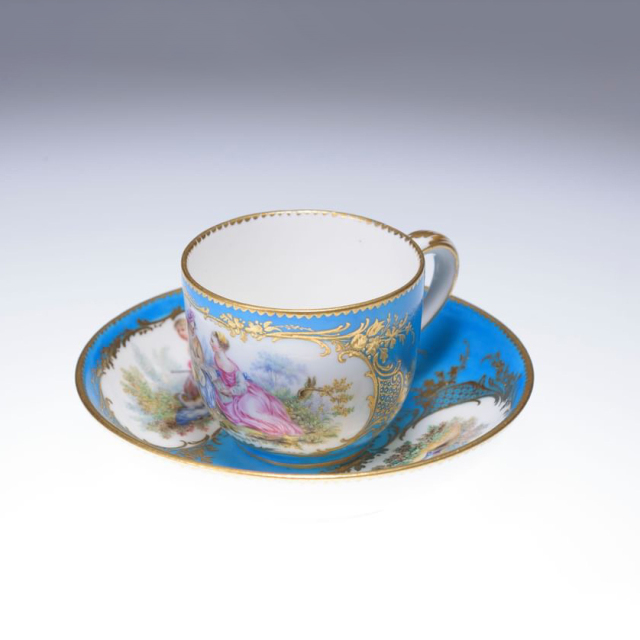 フランス 19世紀 磁器 Sevres セーヴル カップ&ソーサー ECJPAB0006