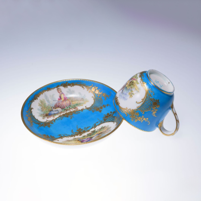 フランス 19世紀 磁器 Sevres セーヴル カップ&ソーサー ECJPAB0006
