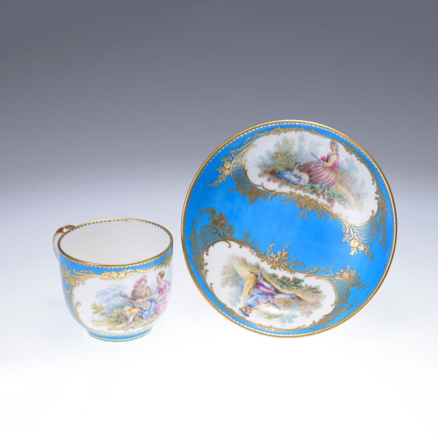フランス 19世紀 磁器 Sevres セーヴル カップ&ソーサー ECJPAB0006