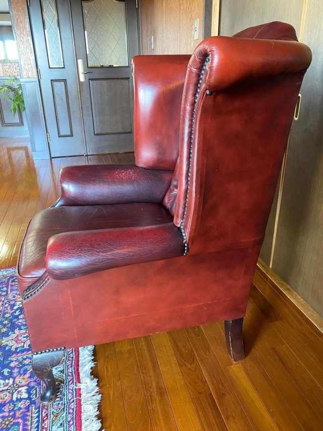 イギリス ヴィンテージ レザー ウッド チェスターフィールド ECJPAB0008