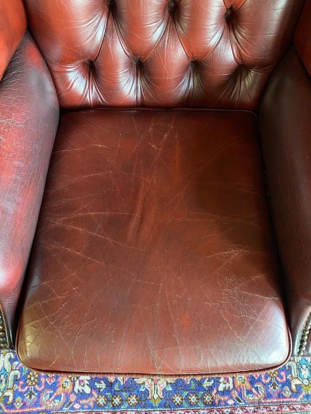 イギリス ヴィンテージ レザー ウッド チェスターフィールド ECJPAB0008