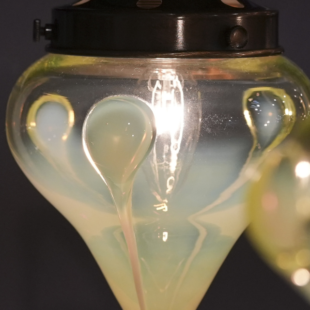 ヴァセリンガラス 銅 真鍮 ヴァセリン3灯シャンデリア ECJPKK-0002