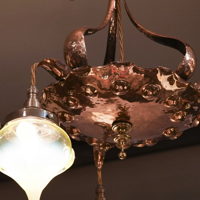 ヴァセリンガラス 銅 真鍮 ヴァセリン3灯シャンデリア ECJPKK-0002