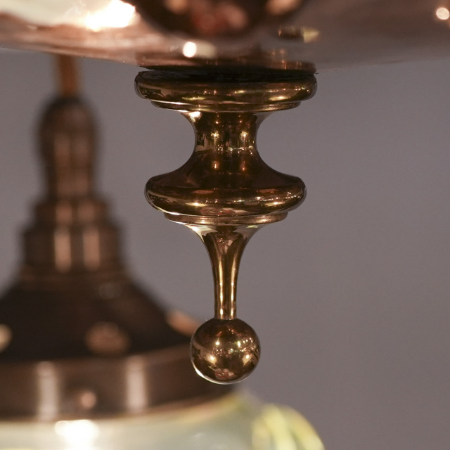 ヴァセリンガラス 銅 真鍮 ヴァセリン3灯シャンデリア ECJPKK-0002